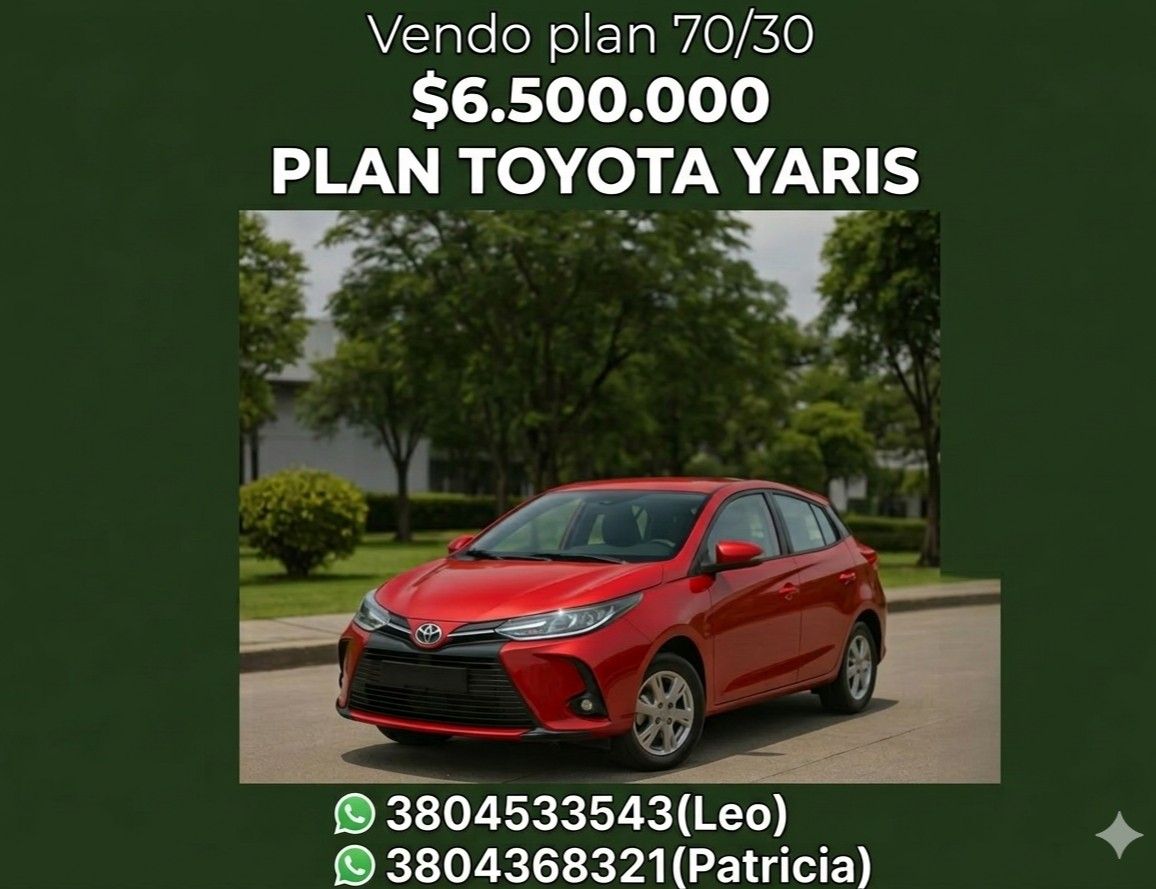Vento Plan Toyota Yaris - $6.500.000